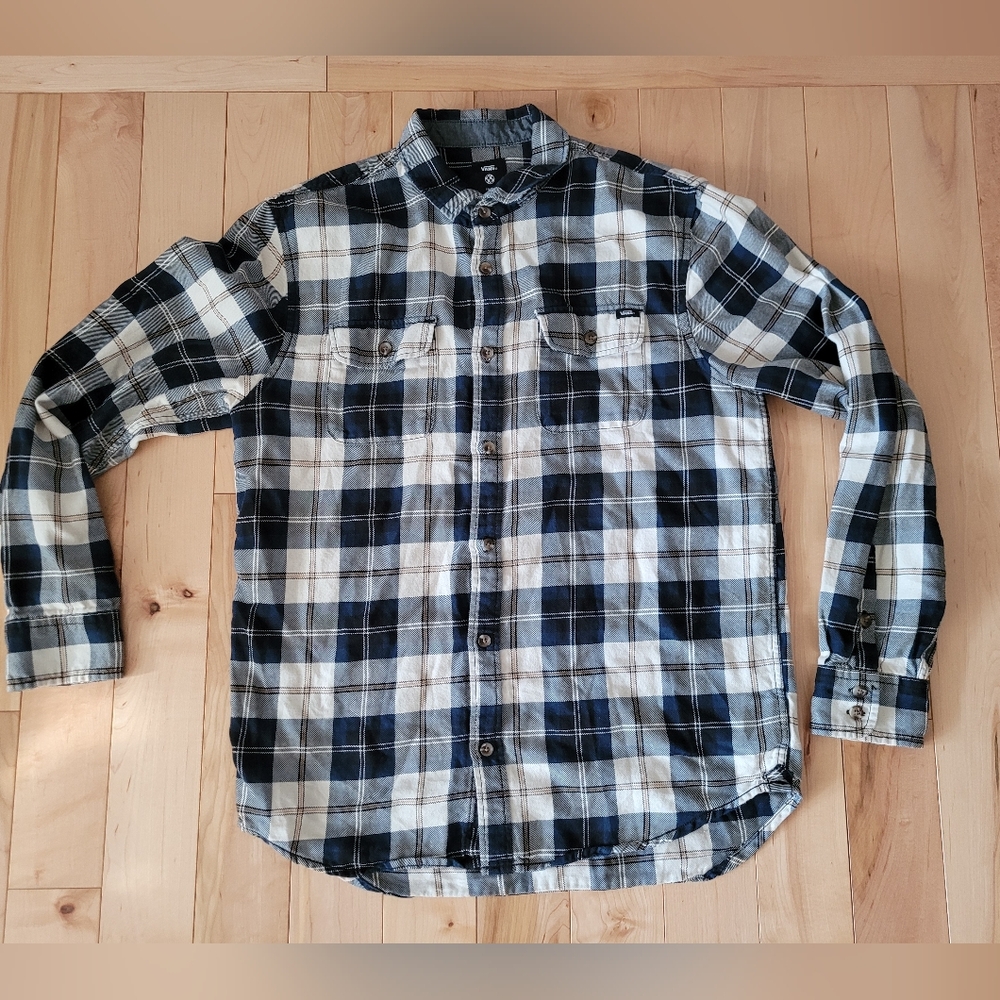 Vans men's size small plaid button up shirt